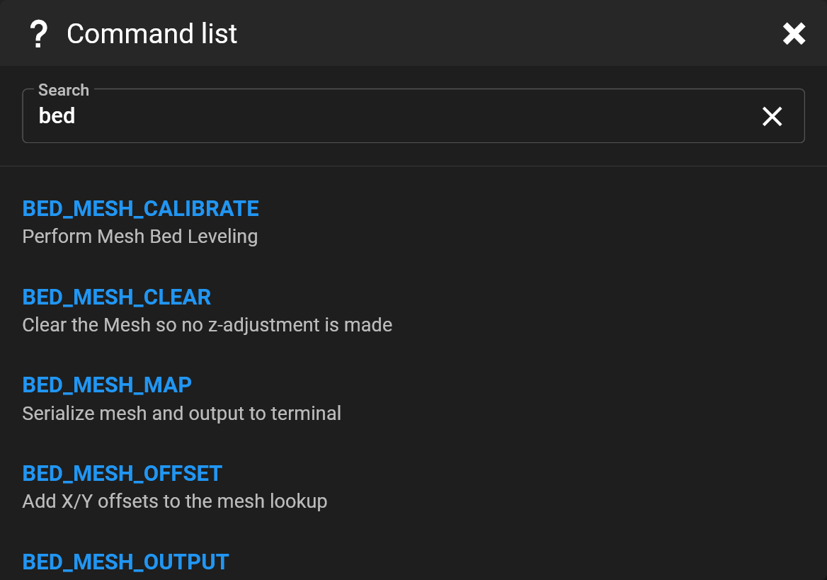 Console Command List