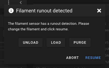Example Filament Runout Prompt