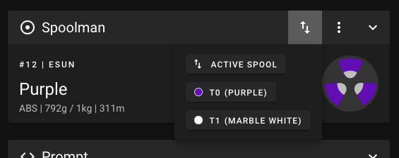 Change spool dropdown