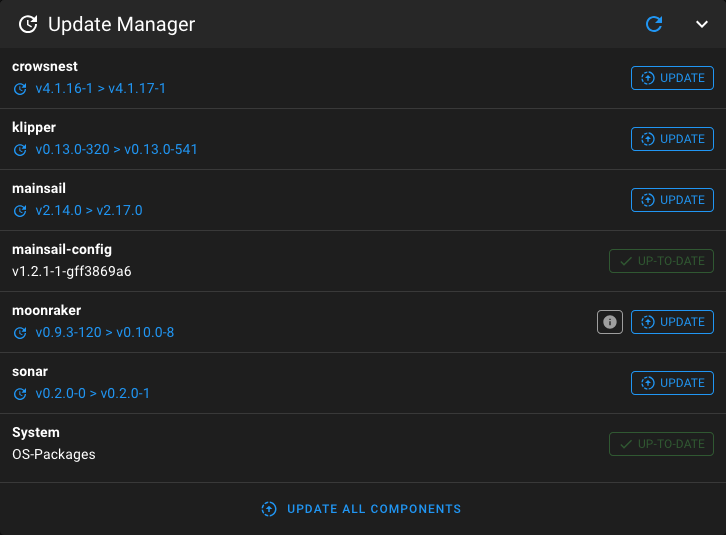 Update Manager after first load