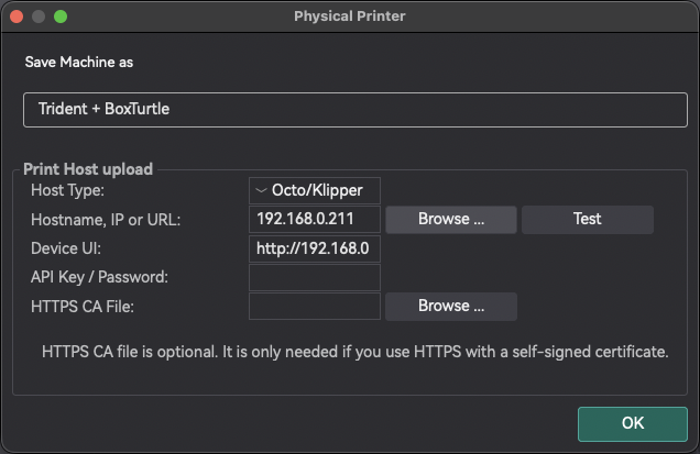 OrcaSlicer - Physical Printer