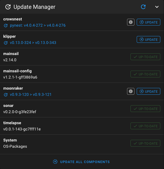 Update Manager Panel